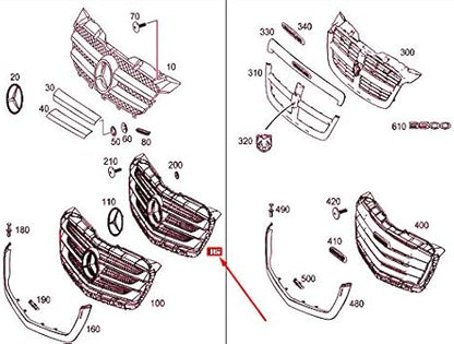 Rejilla O Mascara Delantera Original Mercedes-Benz Sprinter W906 (2013–2018) | Código OEM A90688805239B51